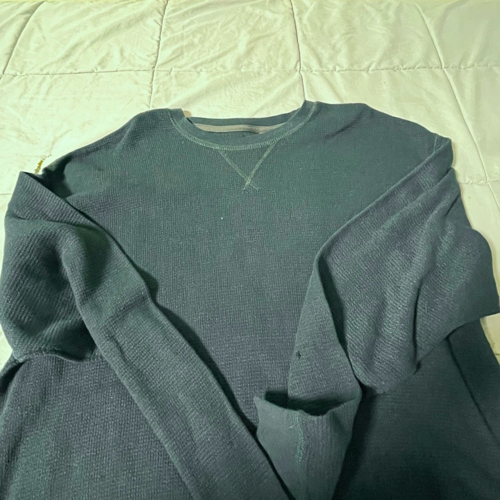 Dark Blue/Green Waffle Crewneck